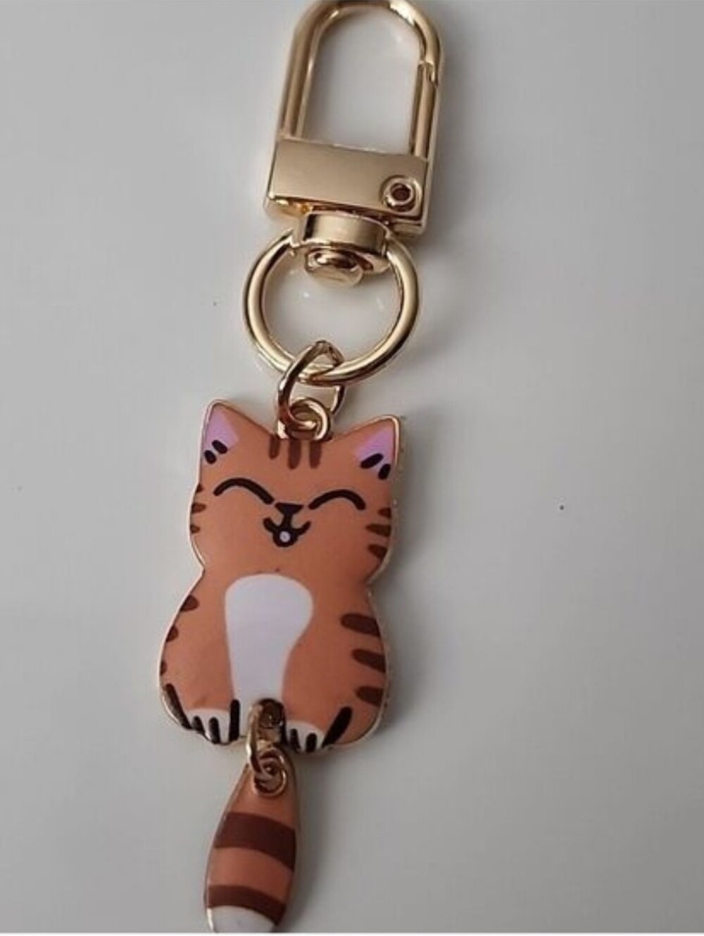 CAT ZIPPER Dangle Tail Pull purse charm Or Charm bracelet Lobster claw C…